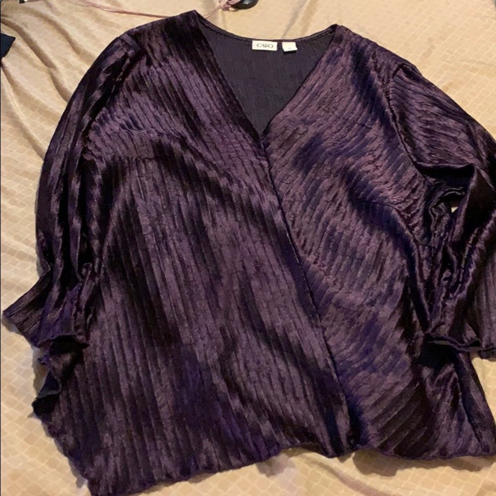 Eggplant tunic asymmetrical hem